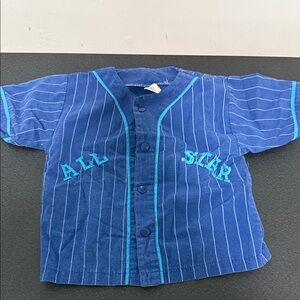 Blue Striped Kids Baseball Shirt 90’s vintage